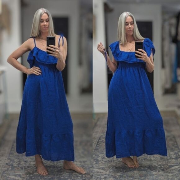 Multi Design Linen Maxi Dress - Picture 3 of 7